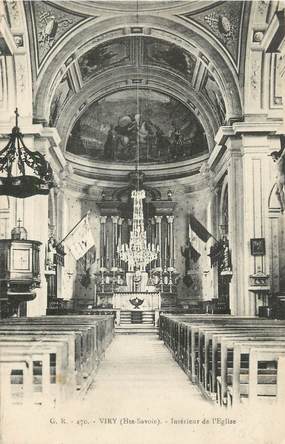 CPA FRANCE 74" Viry , Intérieur de l'église"