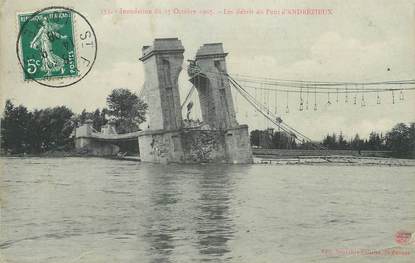 / CPA FRANCE 42 "Les débris du pont d'Andrezieux" / INONDATION