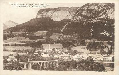 CPA FRANCE 74 "Mieussy, Vue générale et Viaduc du Chemin de Fer"