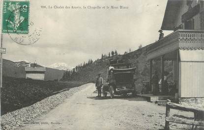 CPA FRANCE 74 " Les Aravis, Le Chalet, la Chapelle et le Mont Blanc"
