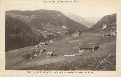 CPA FRANCE 74 " La Clusaz, Route du Col des Aravis, Hameau des Féau"