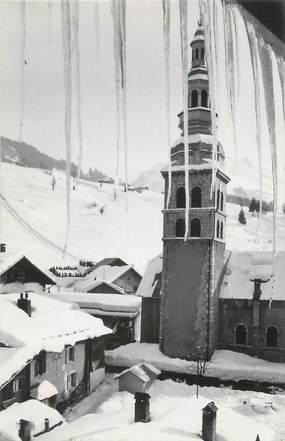 CPSM FRANCE 74 " La Clusaz, Le clocher à travers les stalactites"