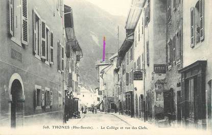 CPA FRANCE 74 " Thônes, Le collège et a Rue des Clefs"