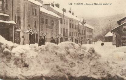 CPA FRANCE 74 " Thônes, La Rue Blanche en Hiver"