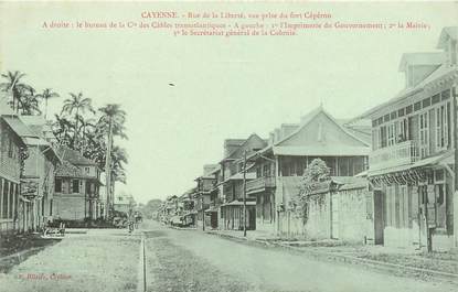 RARE CPA GUYANE "Cayenne, rue de la Liberté" / édition Hilaire