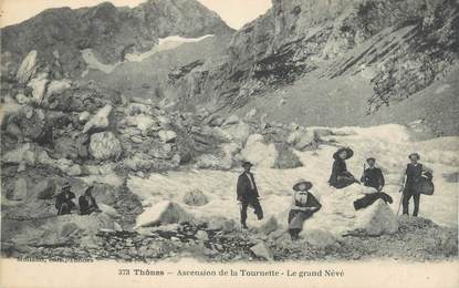 CPA FRANCE 74 " Thônes, Ascension de la Tournette, le Grand Nevé" / ALPINISME