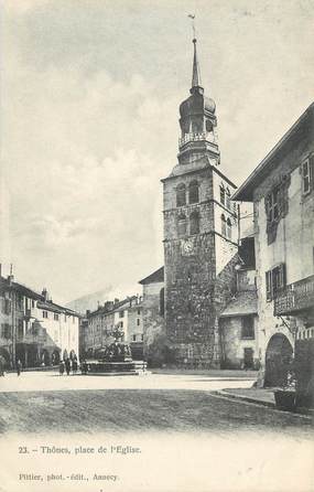 CPA FRANCE 74 " Thônes, Place de l'église"