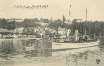 CPA FRANCE 74 " Rives sous Thonon, Vue de la jetée"