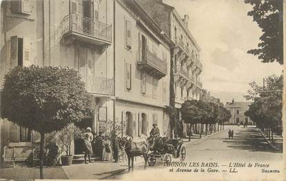 CPA FRANCE 74 " Thonon les Bains, L'Hôtel de France et Avenue de la Gare"