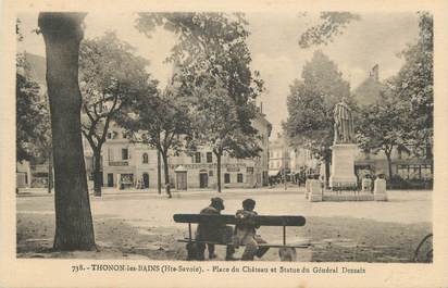 CPA FRANCE 74 " Thonon les Bains, Place du Château et Statue du Général Dessaix"