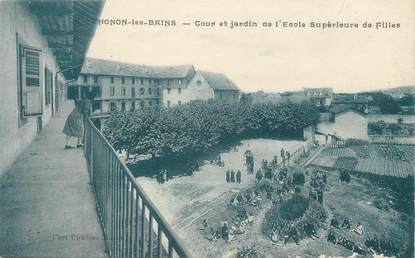 CPA FRANCE 74 "Thonon les Bains, Cour et Jardin de l'Ecole Supérieure de Filles"