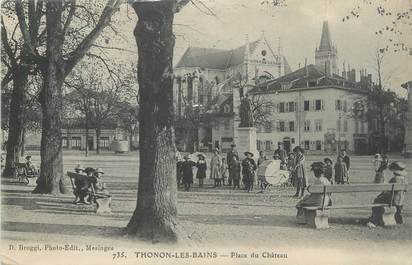 CPA FRANCE 74 "Thonon les Bains, Place du Château" / CACHET AMBULANT