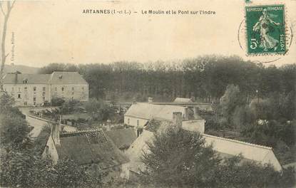 / CPA FRANCE 37 "Artannes, le moulin et le pont sur l'indre"
