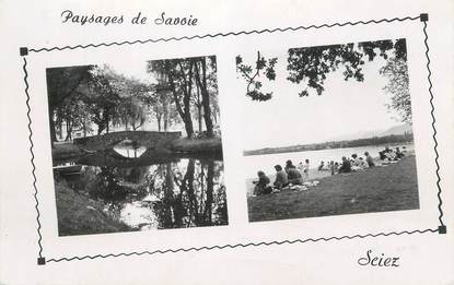 CPSM FRANCE 74 " Sciez, La plage et le Lac Léman"