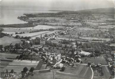 CPSM FRANCE 74 " Sciez, Vue générale aérienne et le Lac Léman"