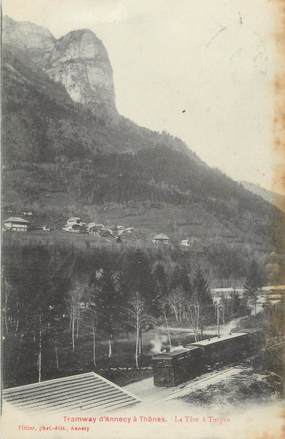 CPA FRANCE 74 " Le Tramway d'Annecy à Thônes, La Tête de Turpin"