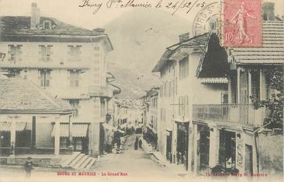 CPA FRANCE 73 " Bourg St Maurice, La grande rue" / CACHET PERLE