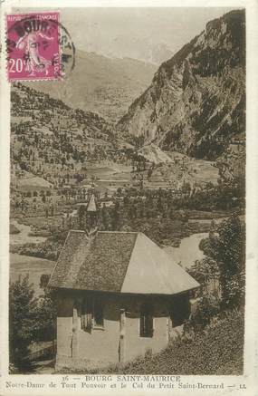 CPA FRANCE 73 " Bourg St Maurice, Notre Dame de Tout Pouvoir et le Col du Petit St Bernard"