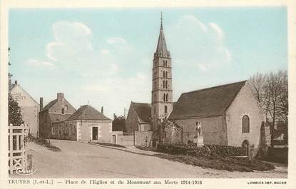 / CPA FRANCE 37 "Truyes, place de l'église et du monument aux morts 1914-1918"