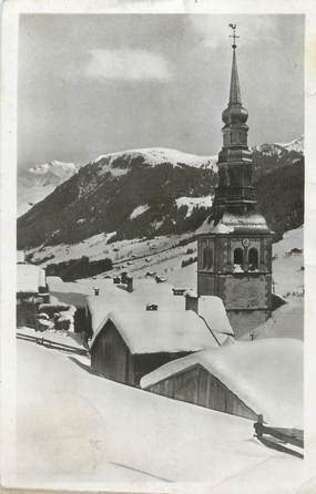 CPSM FRANCE 73 " Hauteluce, Le chef lieu et le Mont Blanc"