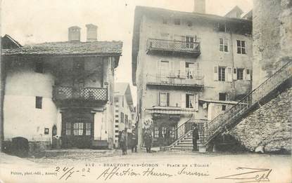 CPA FRANCE 73 " Beaufort sur Doron, Place de l'église"