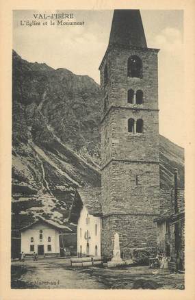 CPA FRANCE 73 " Val d'Isère, L'église et le monument aux morts"