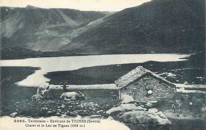 CPA FRANCE 73 " Environs de Tignes, Le Chalet et le Lac "