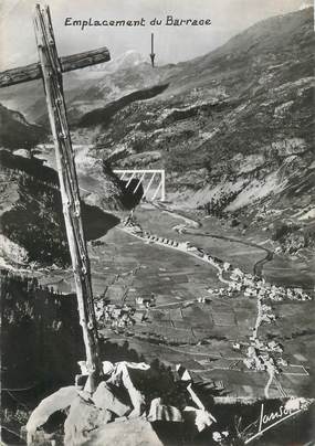 CPSM FRANCE 73 " Tignes, Vue générale et l'emplacement du barrage"