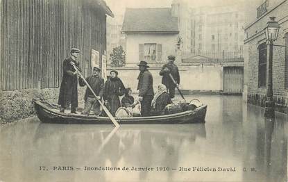 CPA FRANCE 75 "Paris, inondations de 1910, rue Félicien David"