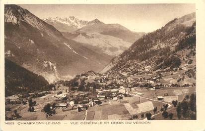 CPA FRANCE 73 " Champagny le Bas, Vue générale et la Croix du Verdon"