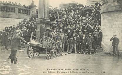 CPA FRANCE 75016 "Quai de Passy, les Inondations de Paris, 1910"