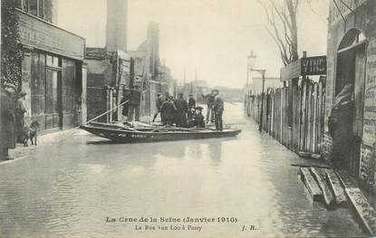 CPA FRANCE 75016 "Paris, les inondations de Paris, La Rue Van loo à Passy"