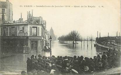 CPA FRANCE 75012 "Paris, les inondations de Paris, quai de la Rapée"