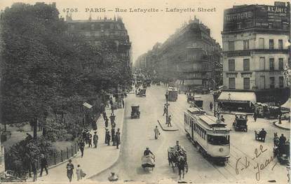 CPA FRANCE 75 " Paris 9ème, Rue Lafayette" / TRAMWAY