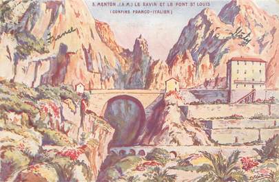 CPA FRANCE 06 " Menton, Le Ravin et le Pont St Louis"