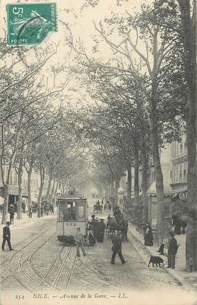 CPA FRANCE 06 " Nice, Avenue de la Gare" / TRAMWAY