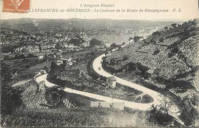 CPA FRANCE 12 " Villefranche de Rouergue, Le contour de la Route de Rieupeyroux"