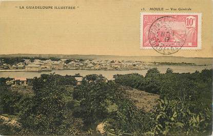 CPA GUADELOUPE illustrée "Moule, vue générale" / N°13 / CARTE TOILÉE