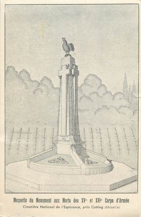 CPSM FRANCE 57 " Cutting, Maquette du Monument aux morts des XVème et XVIème Corps d'Armée"