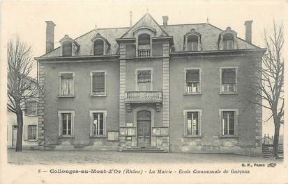 CPA FRANCE 69 " Collonges au Mont d'Or, La Mairie, Ecole Communale de Garçons"