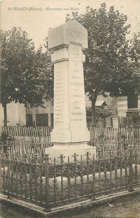 CPA FRANCE 69 " St Vérand, Le monument aux morts"
