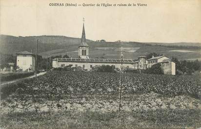 CPA FRANCE 69 " Odenas, Quartier de l'église et ruines de la Vierre"