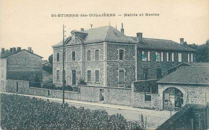CPA FRANCE 69 " St Etienne des Oullières, Mairie et écoles"
