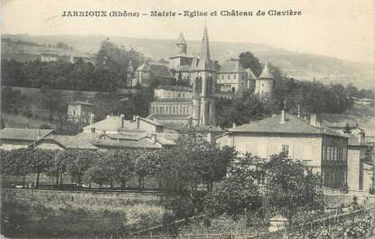 CPA FRANCE 69 " Jarnioux, Mairie, Eglise et Château de Clavière"