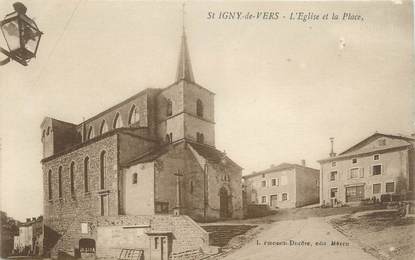 CPA FRANCE 69 " St Igny de Vers, L'église et la place"