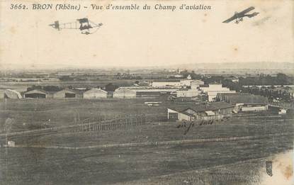 CPA FRANCE 69 " Bron, Vue d'ensemble du champ d'aviation"