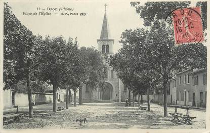 CPA FRANCE 69 " Bron, Place de l'église"