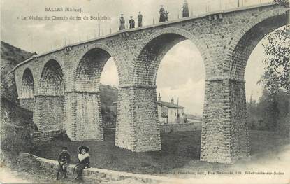 CPA FRANCE 69 "Salles, Le viaduc du Chemin de Fer du Beaujolais"