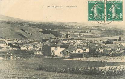 CPA FRANCE 69 "Salles,Vue générale" / CACHET PERLE