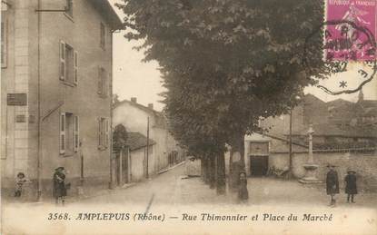 CPA FRANCE 69 "Amplepluis, Rue Thimonnier et Place du Marché"